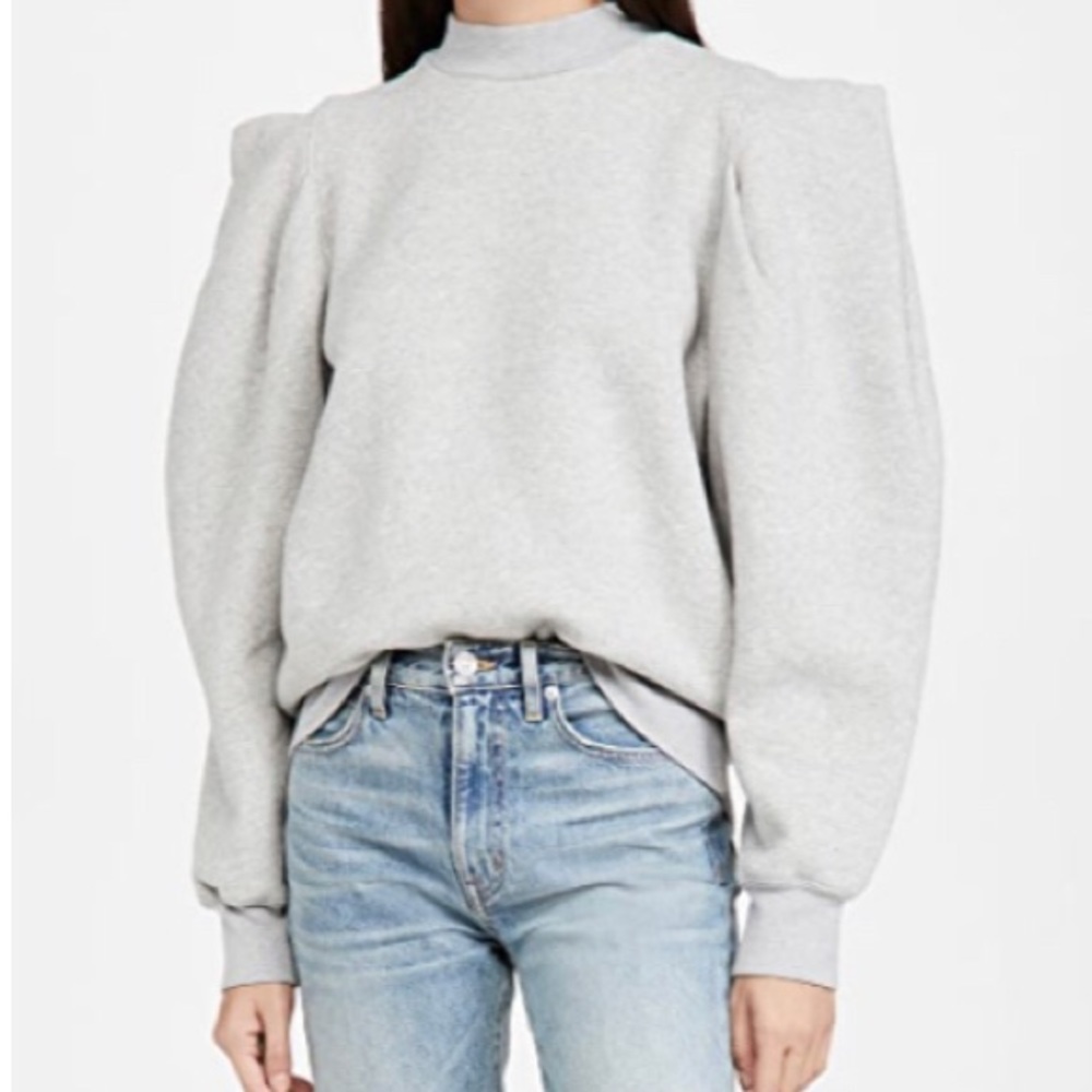 AGolde Puff Sleeve Grey Sweatshirt, New Without Tag